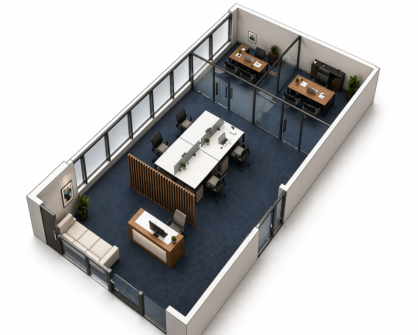Sketch Pencils Office — 3D Plan